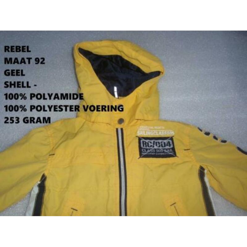 maat 92 - rebel - GELE JAS MET CAPUCHON