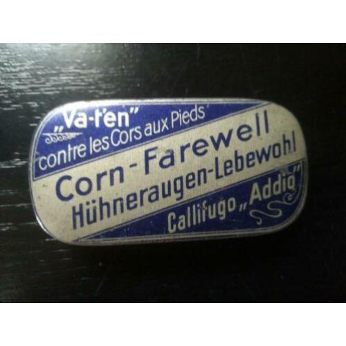 Blikje voor de verzamelaar van farewell, pleisterdoosje