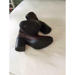 H&M bordeaux leder leren leer boots 39