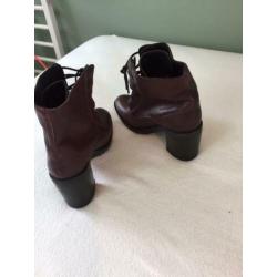 H&M bordeaux leder leren leer boots 39