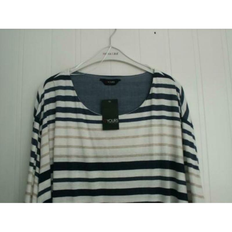 ger. Shirt Yours blauw/offwhite/beige 34/36 - 62/64 nieuw!