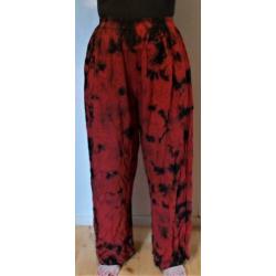 Rood/zwarte Ibiza/hippie look print broek! M/L