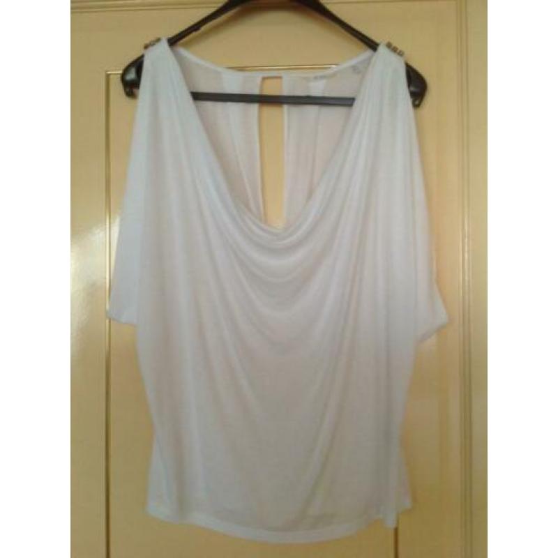 Sexy mooie gave blouse van het merk GUESS, maat L. Wit