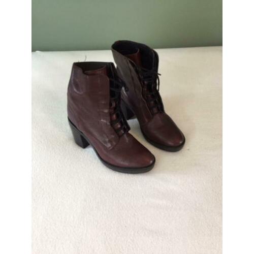 H&M bordeaux leder leren leer boots 39