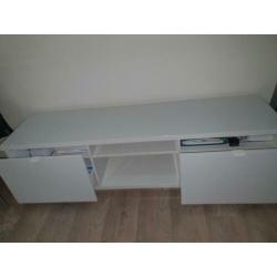 BYÅS Tv meubel ,hoogglans wit,160×42×45