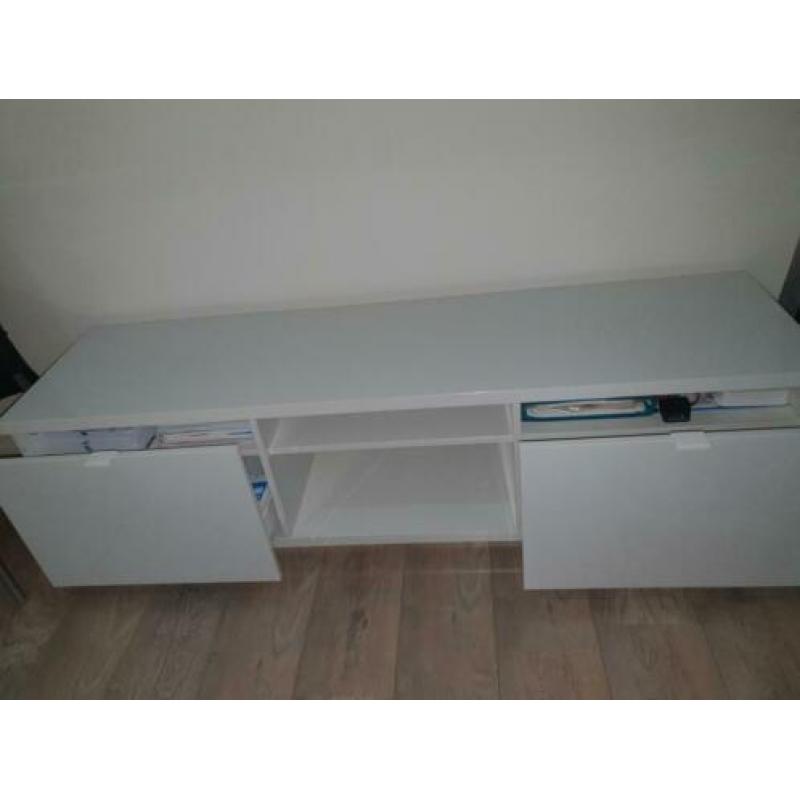 BYÅS Tv meubel ,hoogglans wit,160×42×45