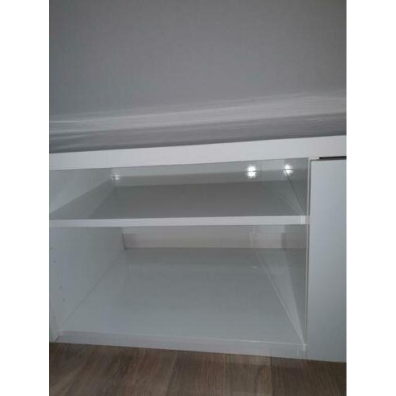 BYÅS Tv meubel ,hoogglans wit,160×42×45