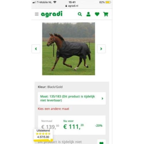 Bucas Irish Turnout Extra High Neck deken 183/135