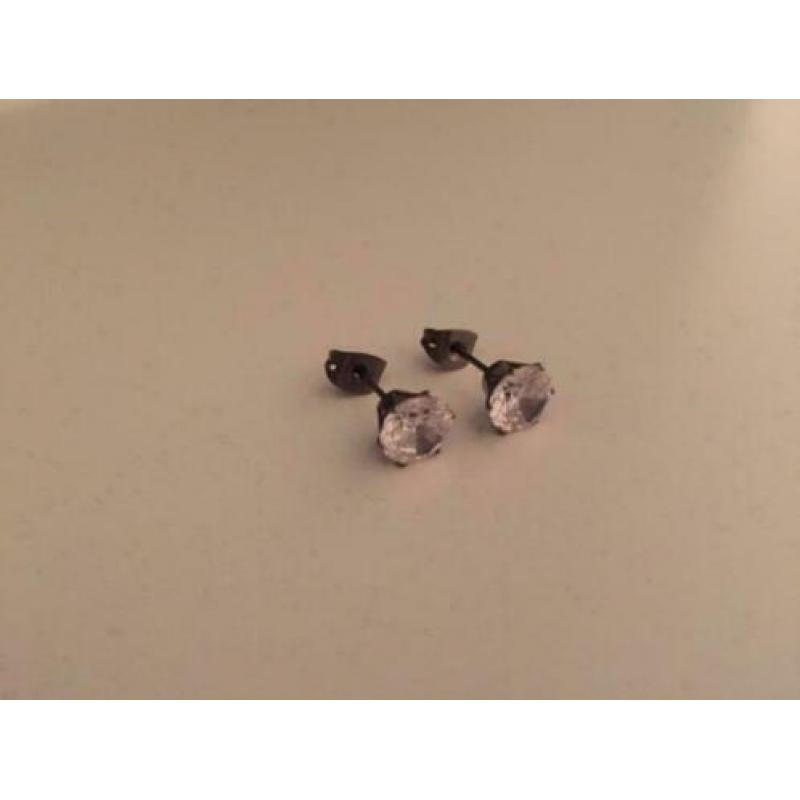 Oorknopjes/oorbellen/oorstekers titanium HYPOALLERGEEN NIEUW
