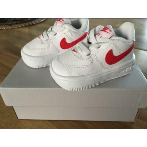 Nike force 1 sneakers | wit - rood | maat 17