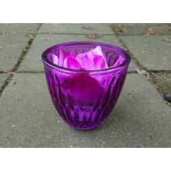 Glas - paars - voor bloem of kaarsje