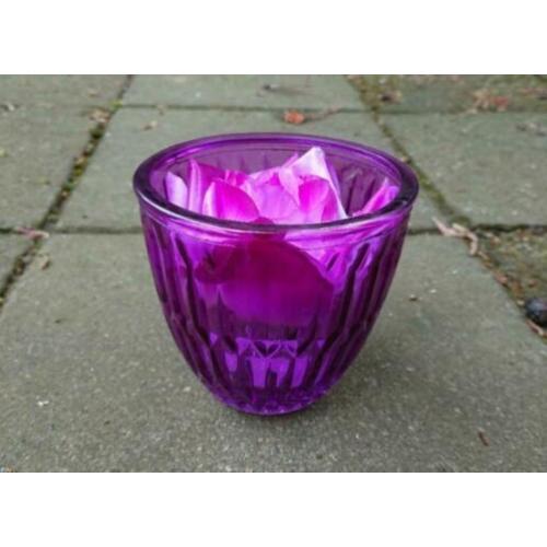 Glas - paars - voor bloem of kaarsje