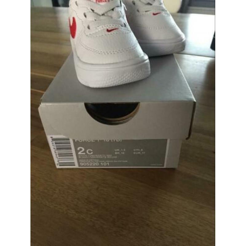Nike force 1 sneakers | wit - rood | maat 17