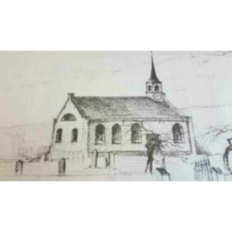 Tekening Ned. H. kerk Noordwijk Marum H. Kleyn. Groningen