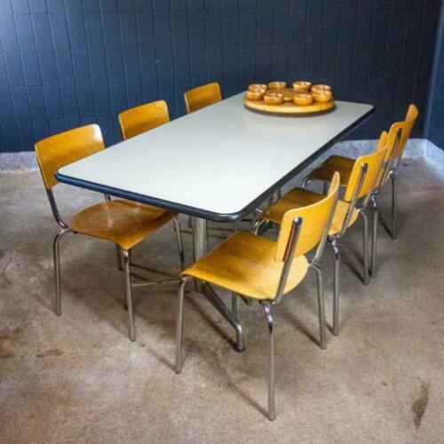 Vintage Retro Castelli Design Tafel Eettafel Bureau Chroom