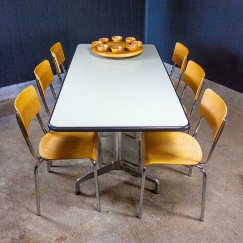 Vintage Retro Castelli Design Tafel Eettafel Bureau Chroom
