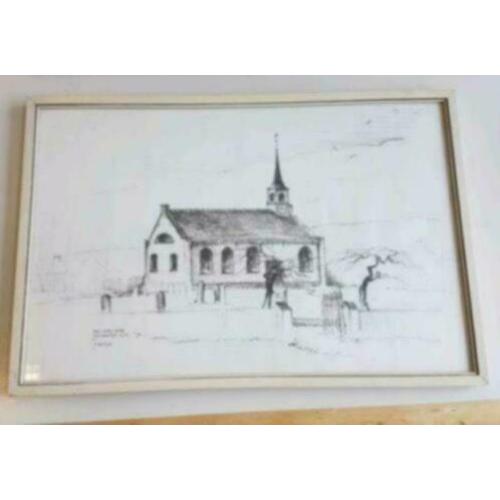 Tekening Ned. H. kerk Noordwijk Marum H. Kleyn. Groningen