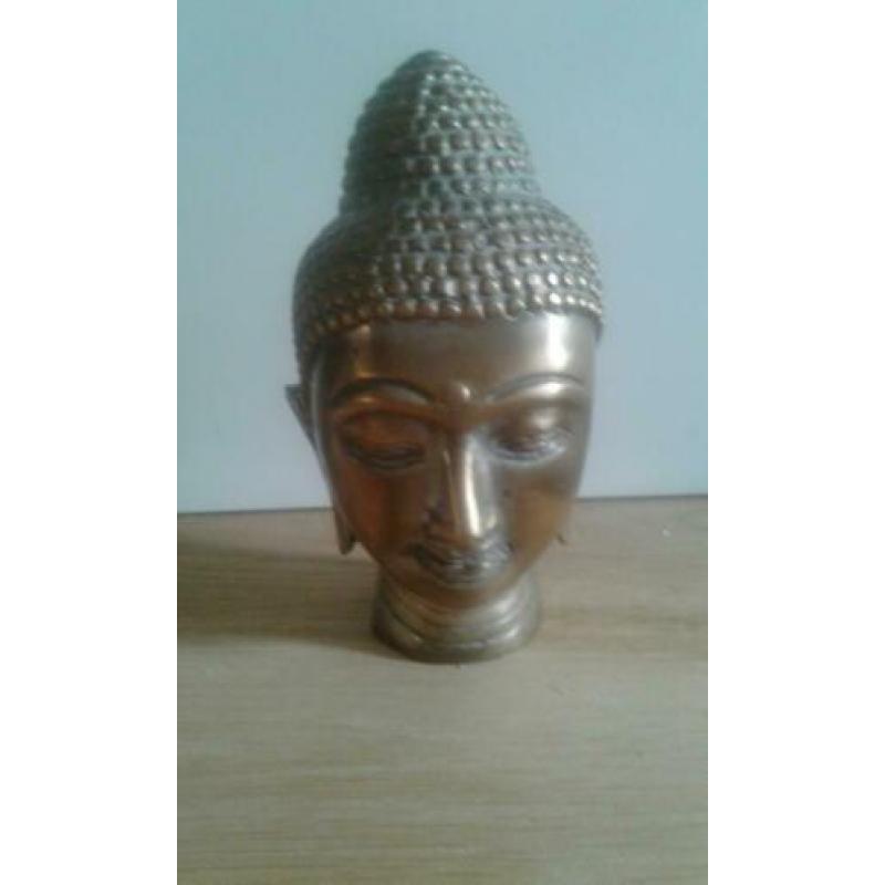 Boeddhabeeld boedha budha boedah hoofd van koper