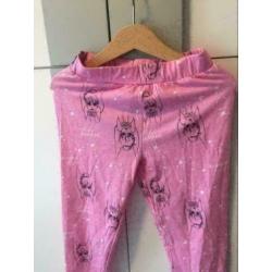 Printed roze legging, maat:122