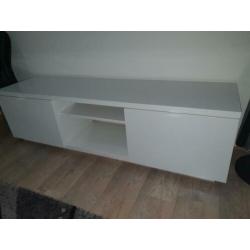 BYÅS Tv meubel ,hoogglans wit,160×42×45