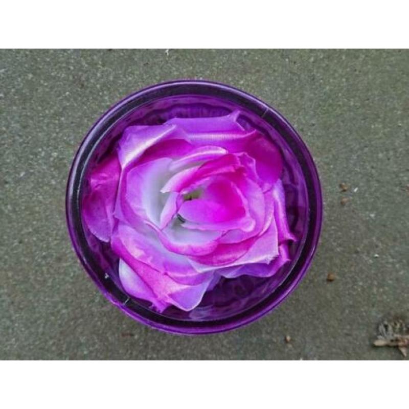 Glas - paars - voor bloem of kaarsje