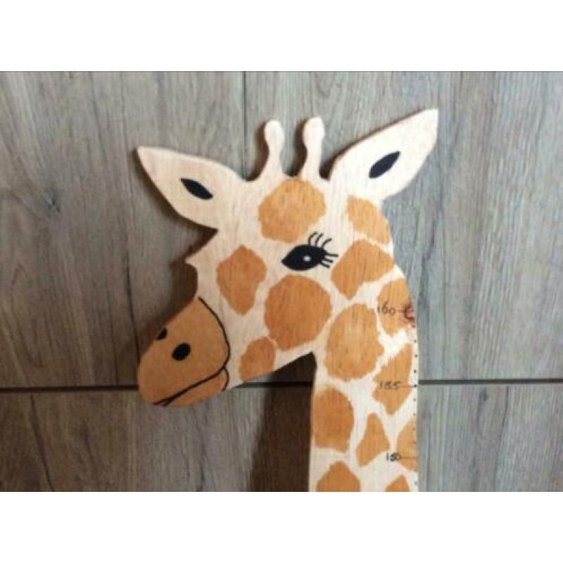 Houten groeimeter giraffe