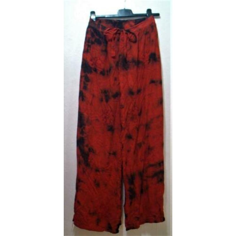 Rood/zwarte Ibiza/hippie look print broek! M/L