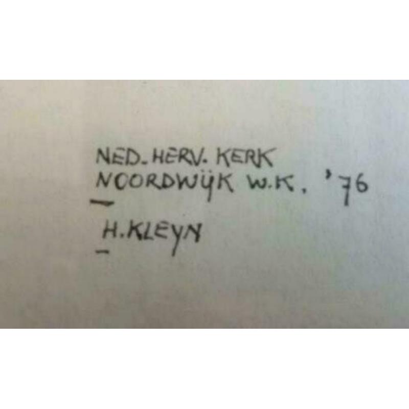 Tekening Ned. H. kerk Noordwijk Marum H. Kleyn. Groningen