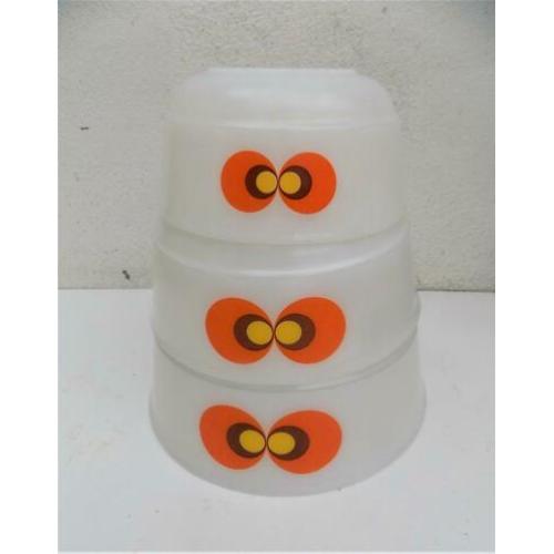 Jena glas schalen vintage retro wit oranje servies schalen