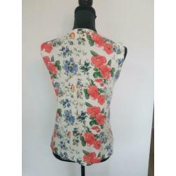 Vintage top shirt bloemen/ romantische top / S