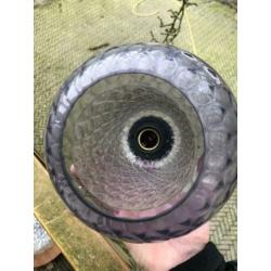 Paars glazen hanglamp jaren 60/70