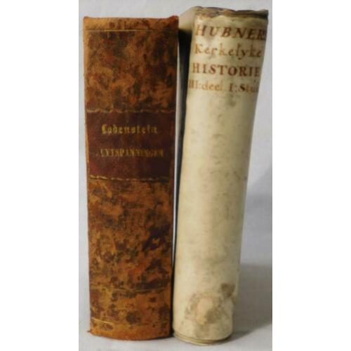 Lot van 2 mooie antieke boeken, oude boeken, 1729 en 1769