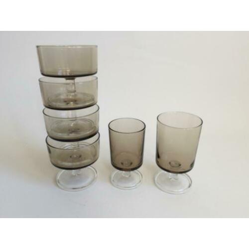 Retro Set van 4 Luminarc cocktailglazen, dessertglazen