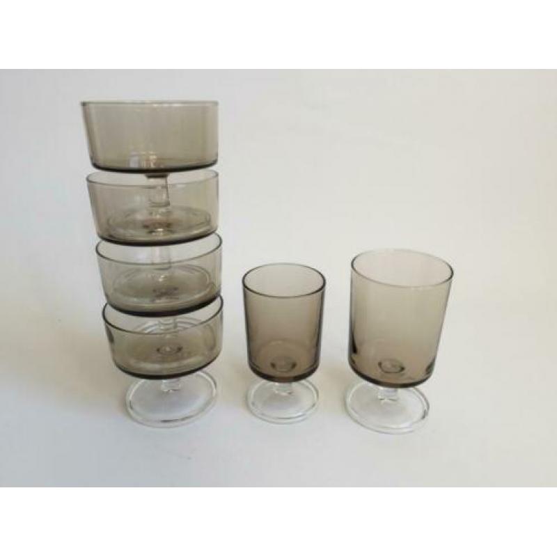 Retro Set van 4 Luminarc cocktailglazen, dessertglazen