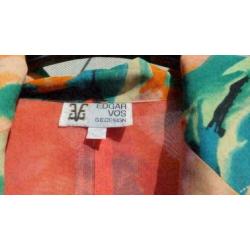 EDGAR VOS zalm/gekleurd bloemen blazer mt 46