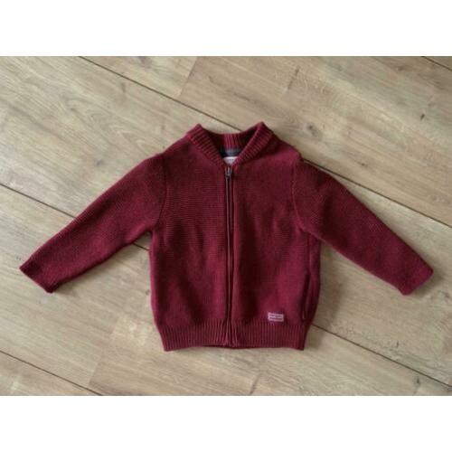Z.g.a.n. Gebreid, tricot vestje van Zara, rood, maat 86