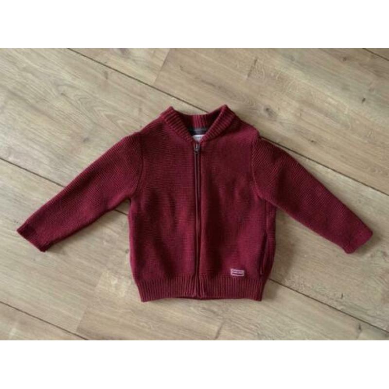 Z.g.a.n. Gebreid, tricot vestje van Zara, rood, maat 86