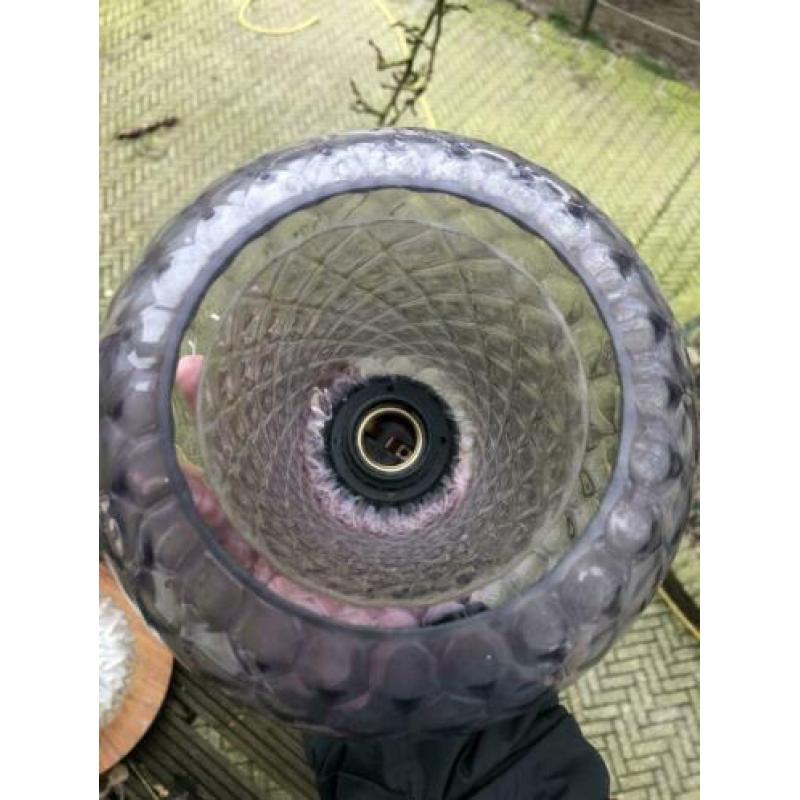 Paars glazen hanglamp jaren 60/70