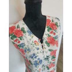 Vintage top shirt bloemen/ romantische top / S