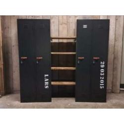 Prachtige complete set vintage lockers lockerkasten