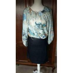 Donkerblauwe lederlook vero moda rok koker pencil skirt