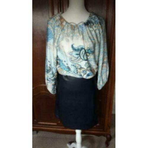 Donkerblauwe lederlook vero moda rok koker pencil skirt