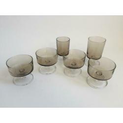 Retro Set van 4 Luminarc cocktailglazen, dessertglazen