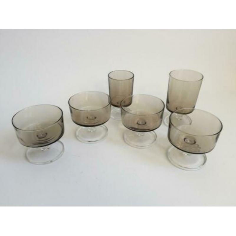Retro Set van 4 Luminarc cocktailglazen, dessertglazen
