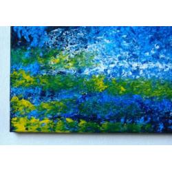 Blauwe water golf of draaikolk, oceaan in beweging, surfen