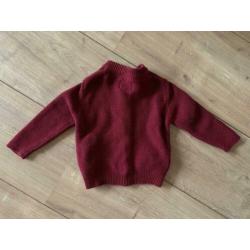 Z.g.a.n. Gebreid, tricot vestje van Zara, rood, maat 86