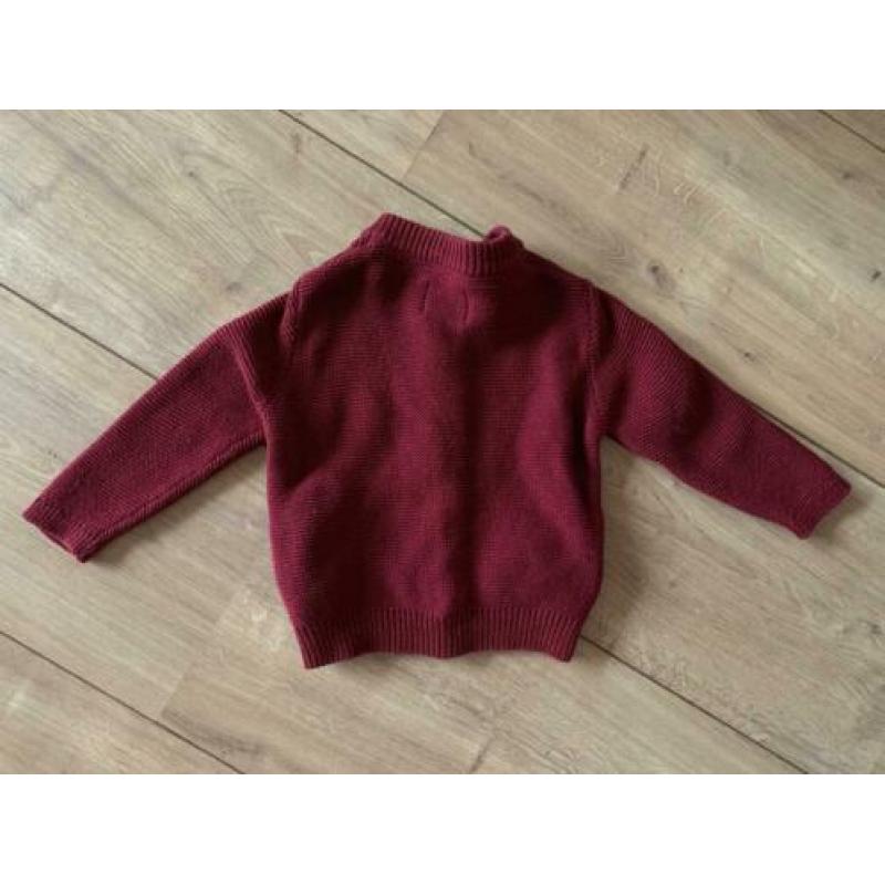 Z.g.a.n. Gebreid, tricot vestje van Zara, rood, maat 86