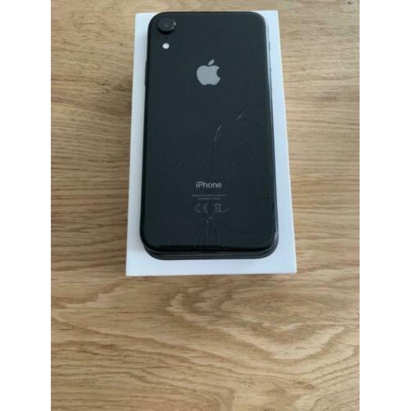 iPhone XR 128GB Black met toebehoren, Barst achterkant :(