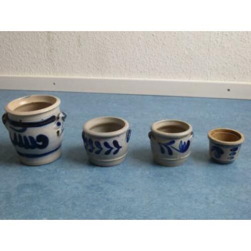 4 kleine Keulse gres potten