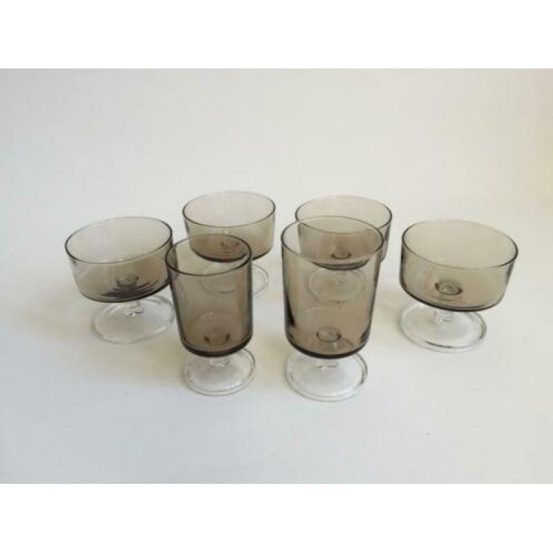 Retro Set van 4 Luminarc cocktailglazen, dessertglazen